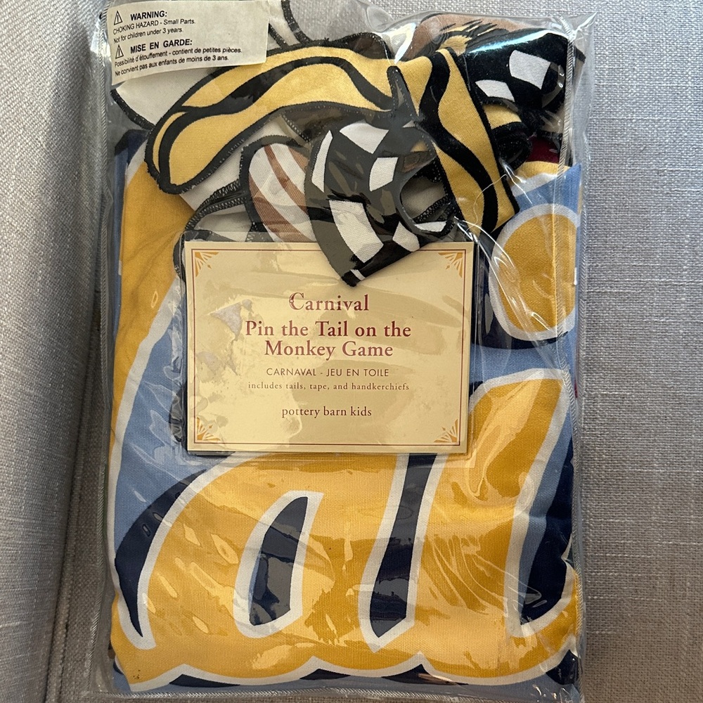 Preowned Pottery Barn Kids Carnival Monkey Game Set - Yellow and Blue